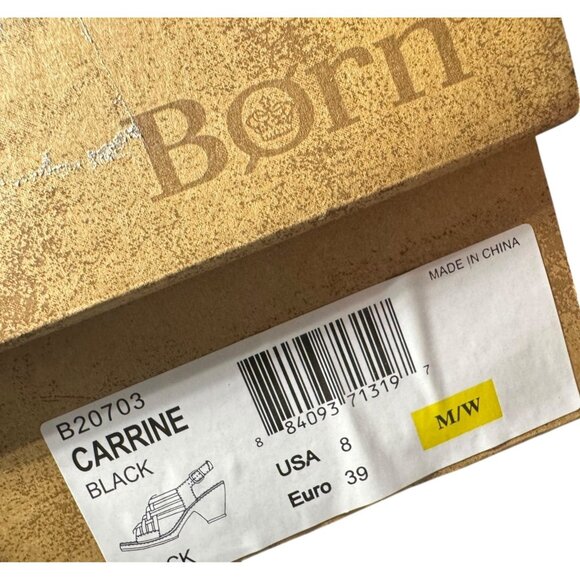 Born Womens MCarrine Black Leather‎ Wedge Sandals NWB - Picture 10 of 10